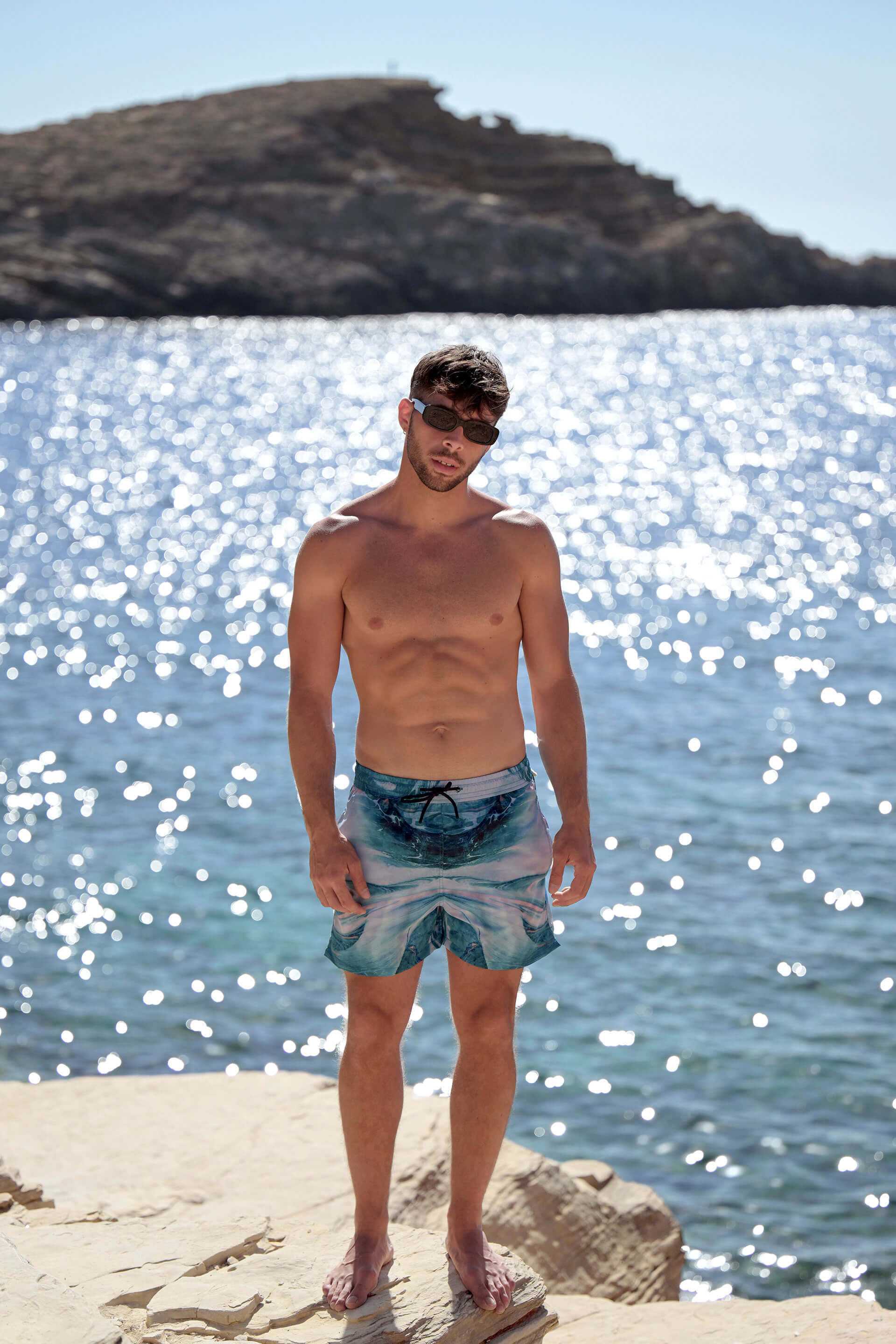 DALGA Sustainable Designer swim Trunks - Space Pattern
