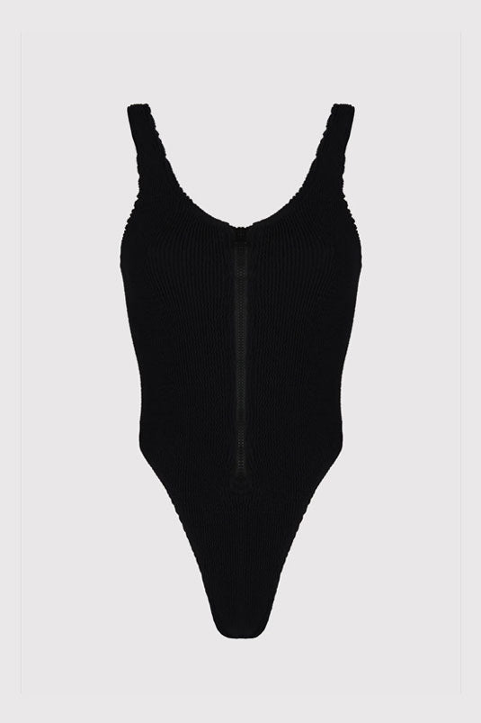 DALGA, Yonda Crinkle swimming costume with zip
