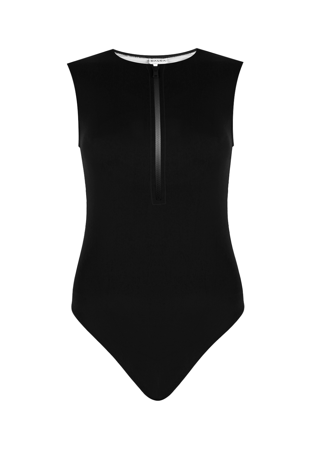 Bond girl Swimsuit with Zip in Black
