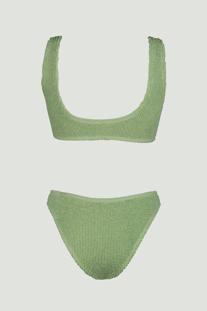 DALGA / Crinkle two-piece matcha bikini set