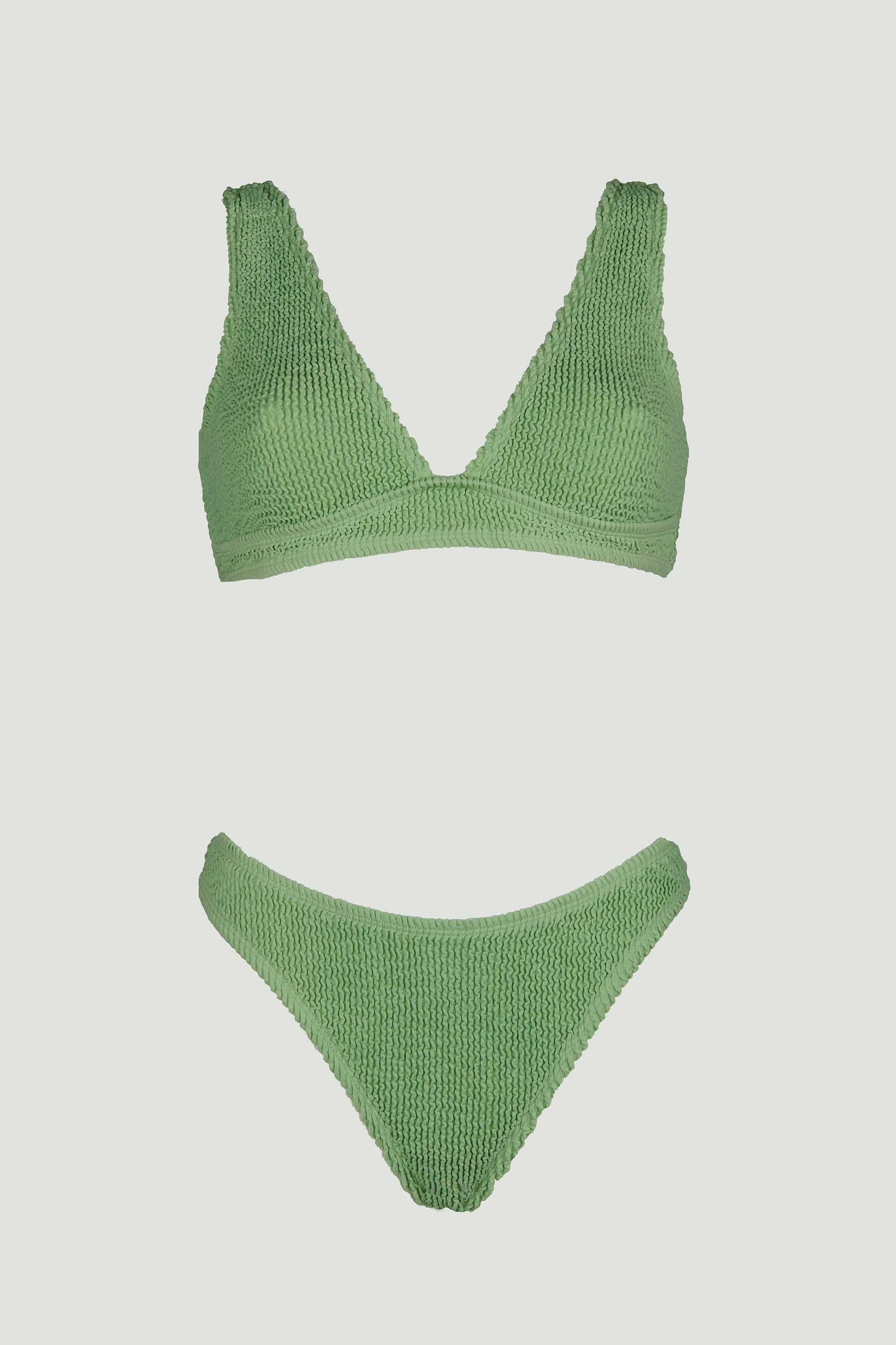 DALGA / Crinkle two-piece matcha bikini set