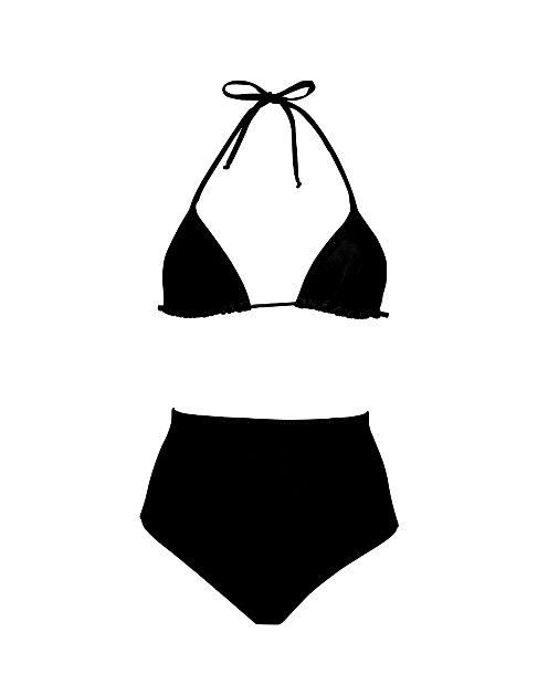 High Waist Bikini Set in Black