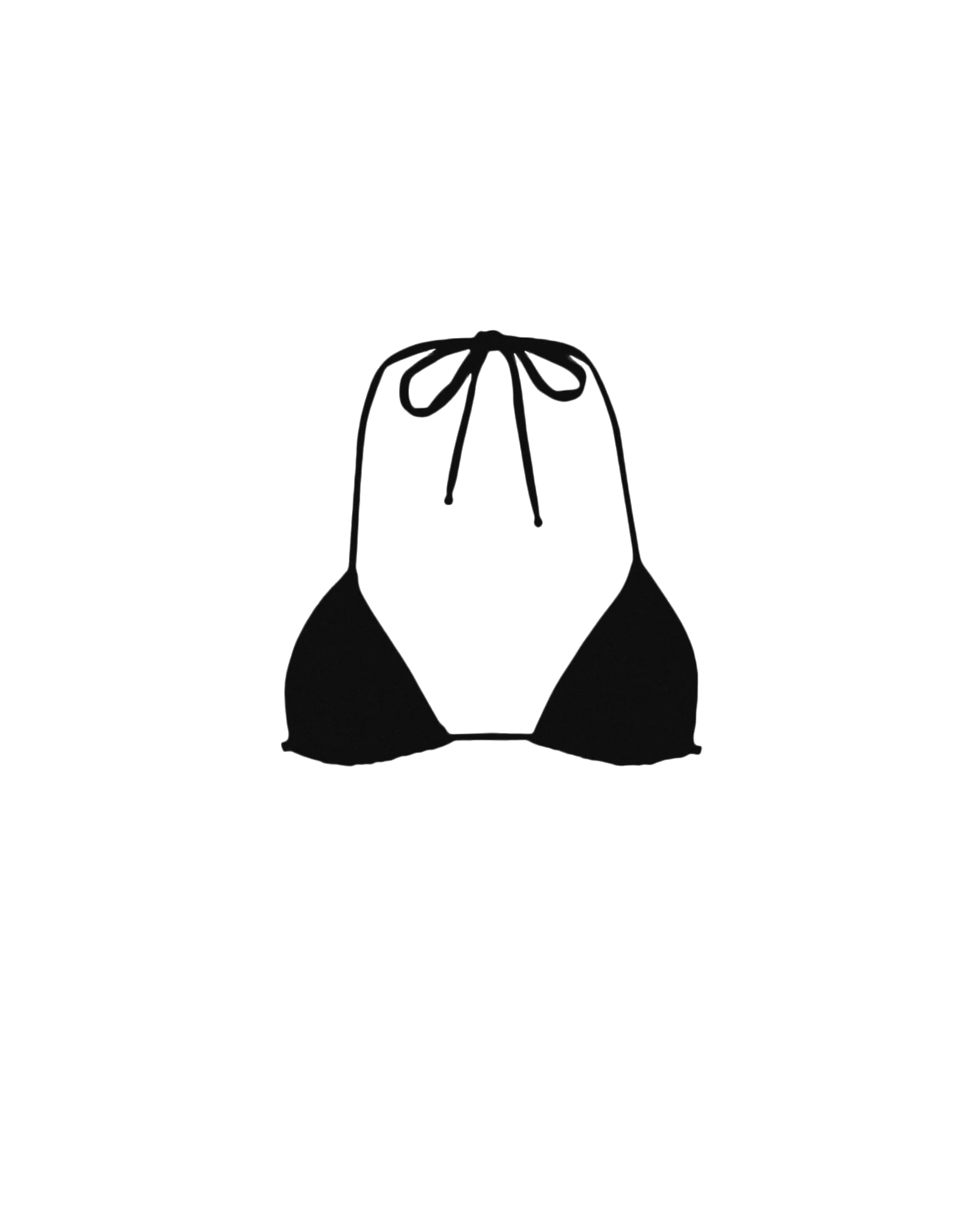 Minimal Black Triangle Bikini Top Funda