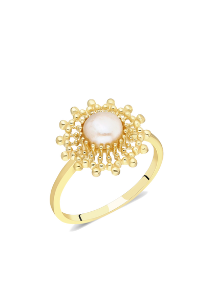 Gold Pearl Ring Azade