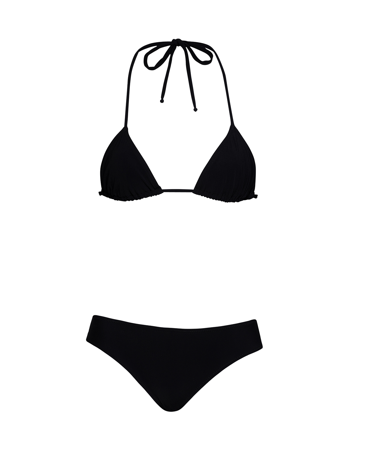 Klassisches Triangel Bikini Set in Schwarz